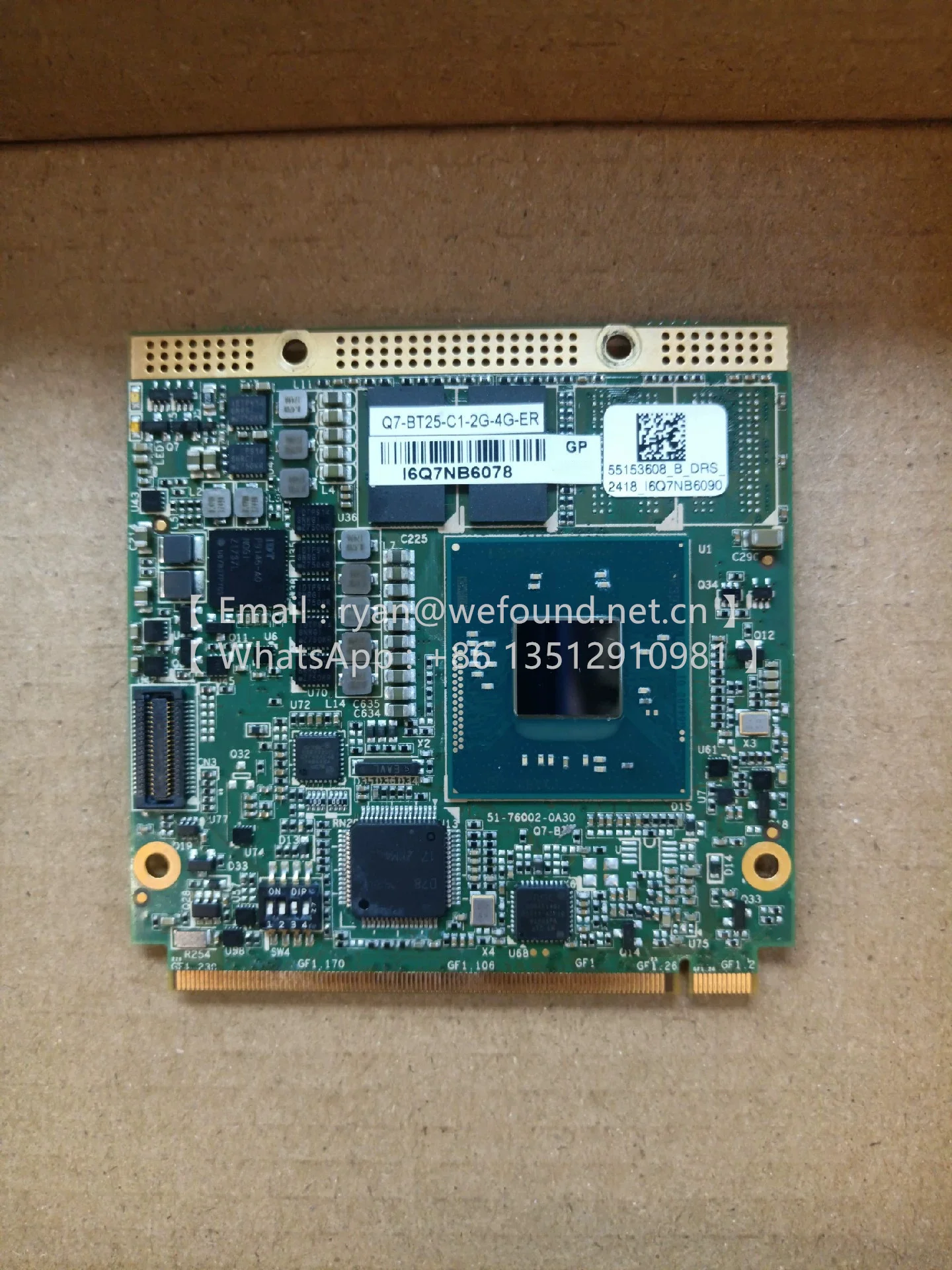 

Q7-BT25-C1-2G-4G-ER 51-76002-0A30 Q7-BT Встроенная плата компьютерного модуля