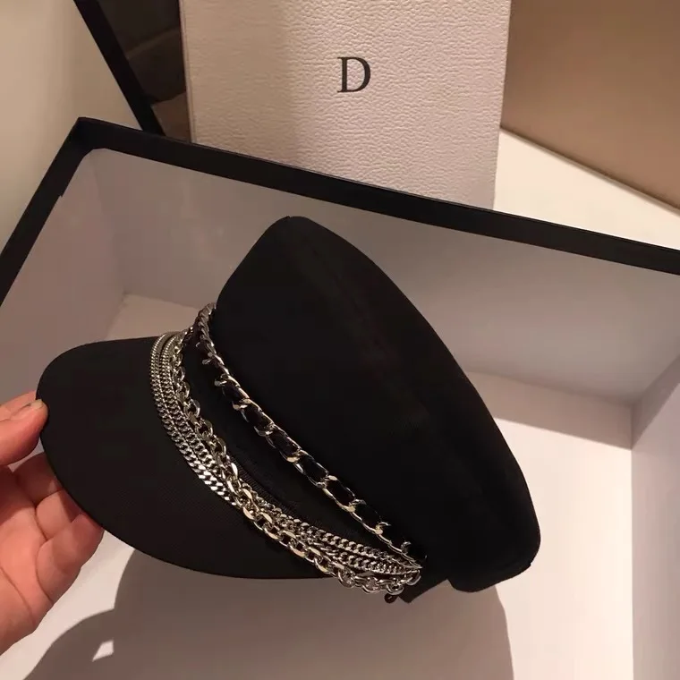 Designer Brand Wool Blend Newsboy Caps Women Diamond Letter Flat Top Cap Black Militray Hat Streetwear Navy Hat Boina Hombre