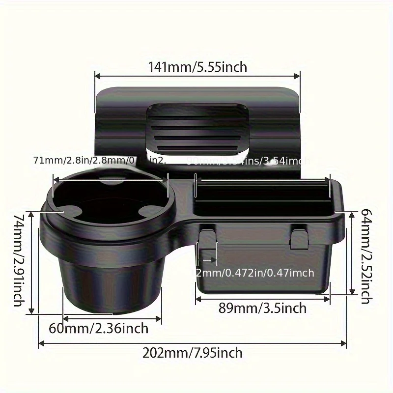 1pc Car door side storage box! Multi functional hanging storage box with cup holder, phone slot, and card pocket