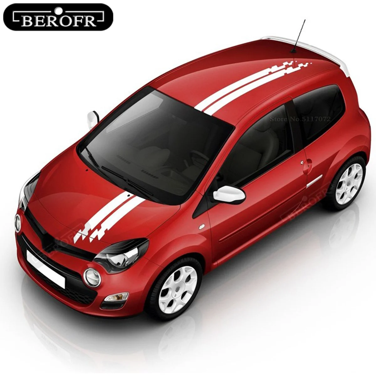 4PCS Car Hood Roof Decor Sticker Film Auto Vinyl Racing Sport Styling Stripes Body Decals Accessories For Renault Twingo Cliopcs