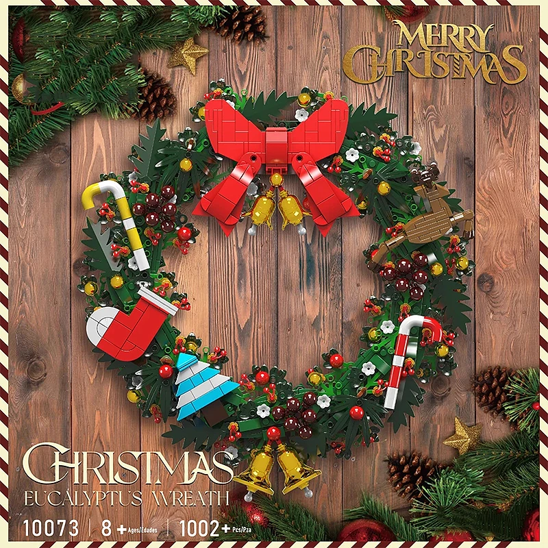 MOULD KING 10073 10074 MOC Christmas Wreath and Dried Flower Wreath Building Blocks Bricks Puzzle Toy Christmas Gifts For Kids