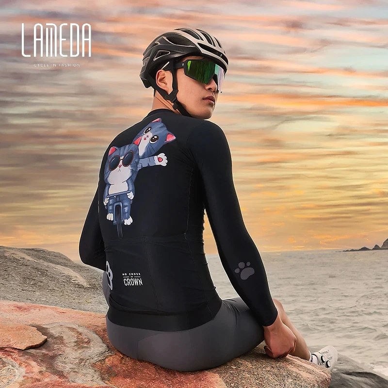 Lameda Long Sleeves Cycling Jersey Quick Drying Cycling Clothing Sets High Elasticity Water Proof Cycling Clothes For Men