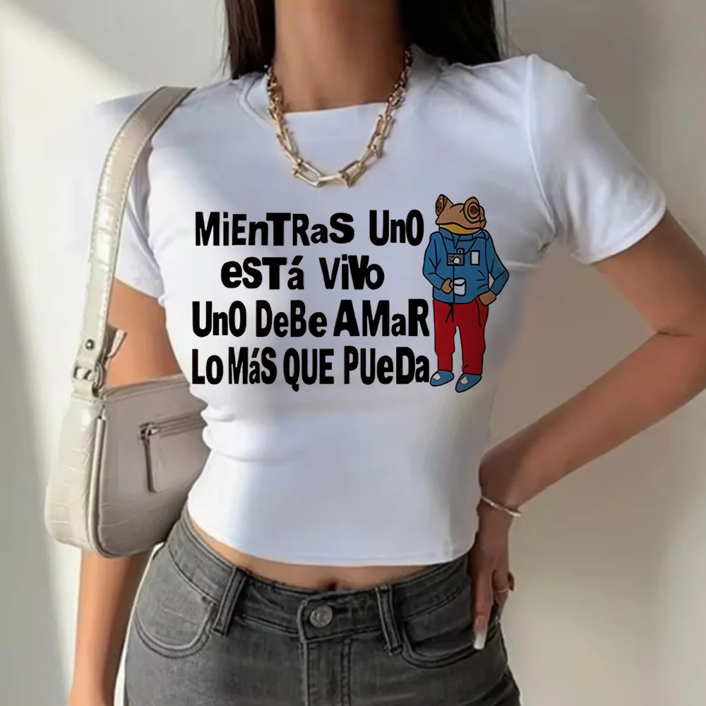 2026 Rapper Bad Bunny Tank Tops Debi Tirar Mas Fotos DTMF Tour Crop Tops Fashion Harajuku Kawaii T-shirt Women's Y2K Clothing