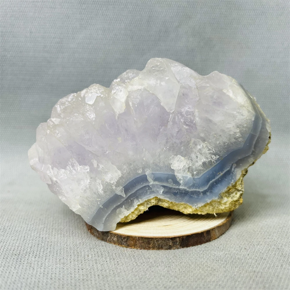 

Natural Gemstone Blue Lace Agate Amethyst Crystal Cluster Blue chalcedony Mineral Specimen Reiki Rock Crystal with Stone Healing