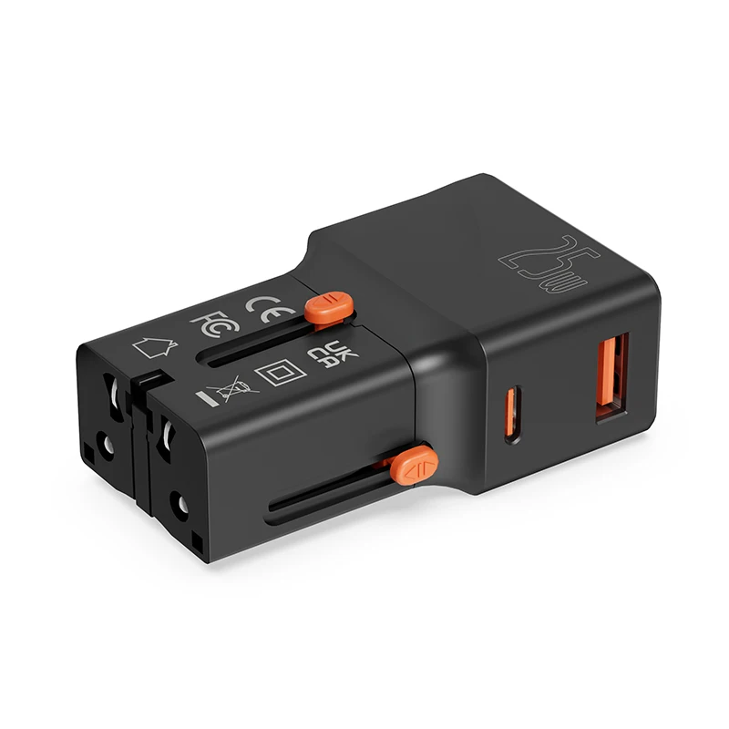 COTECi Mini Universal Travel Charger British Australian Mobile Phone Plug QC3.0 Fast Charge PD Charger 25W Travel Adapter