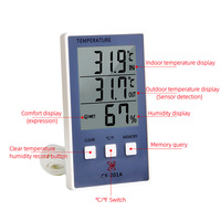 Digital Thermometer Hygrometer Indoor Outdoor Temperature Humidity Meter C/F LCD Display Sensor Probe Weather Station