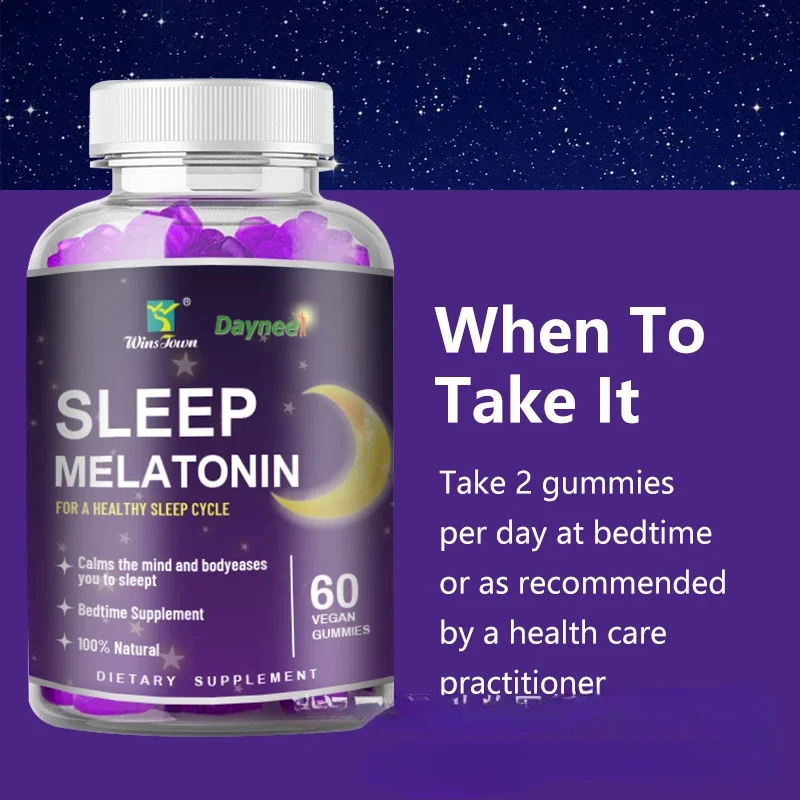 2 Bottle 120 Gummies Sleep Melatonin Gummies Quick Sleep  Candy Heathy Sleep Cycle Bedtime Supplement Natural Dietary Supplement