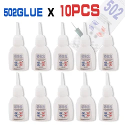 10 piezas de alta calidad 502 Super Glue ABN BOND pegamento multifunción adhesivo de cianoacrilato genuino fuerte enlace rápido para herramientas de oficina