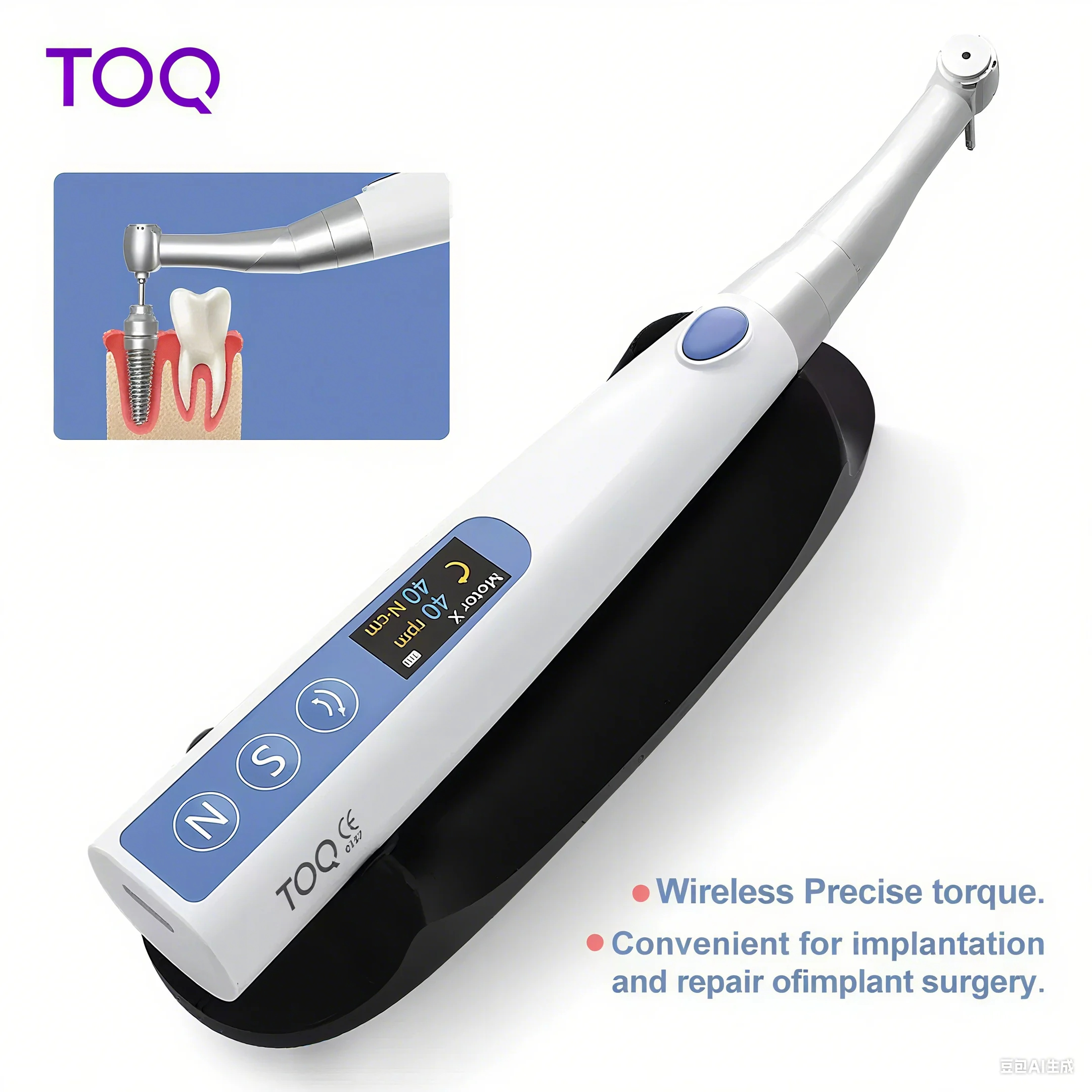 

Dental Electric Wireless Torque Driver Universal Implant Torque Wrench Upgraded to 50Ncm and 50rpm Dental oral Equipment