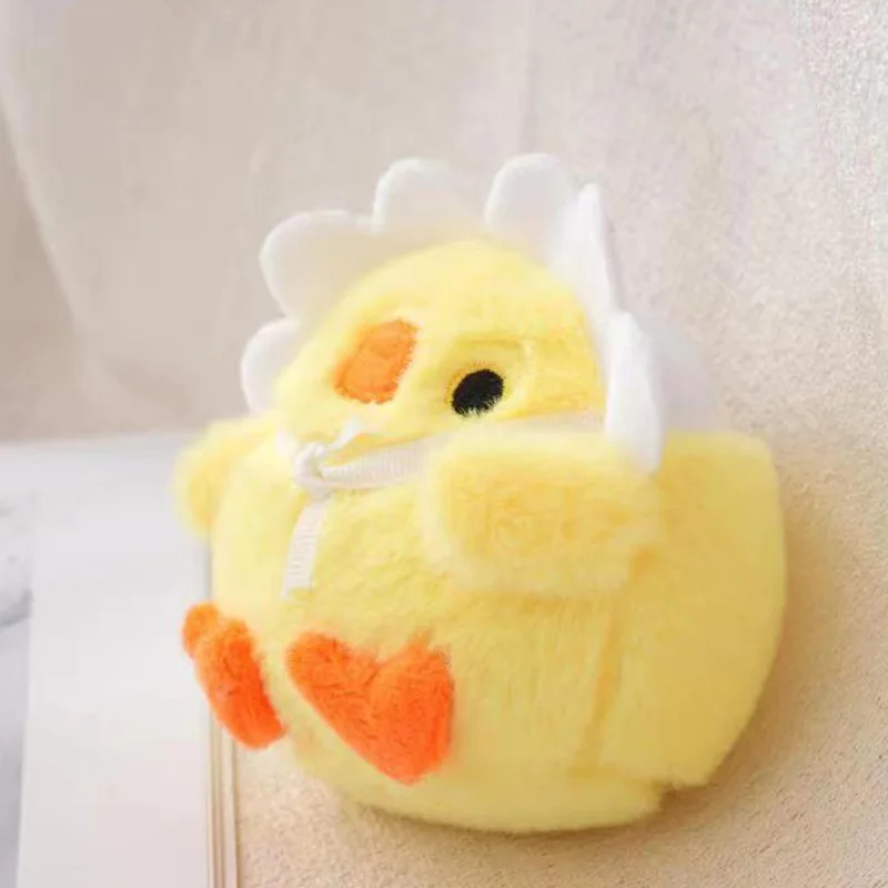 Pelúcia Animal boneca brinquedo com capuz frango mochila amarelo recheado chaveiro, depósito primeiro para obter desconto, muitos mais de 30 pçs/lote, atacado