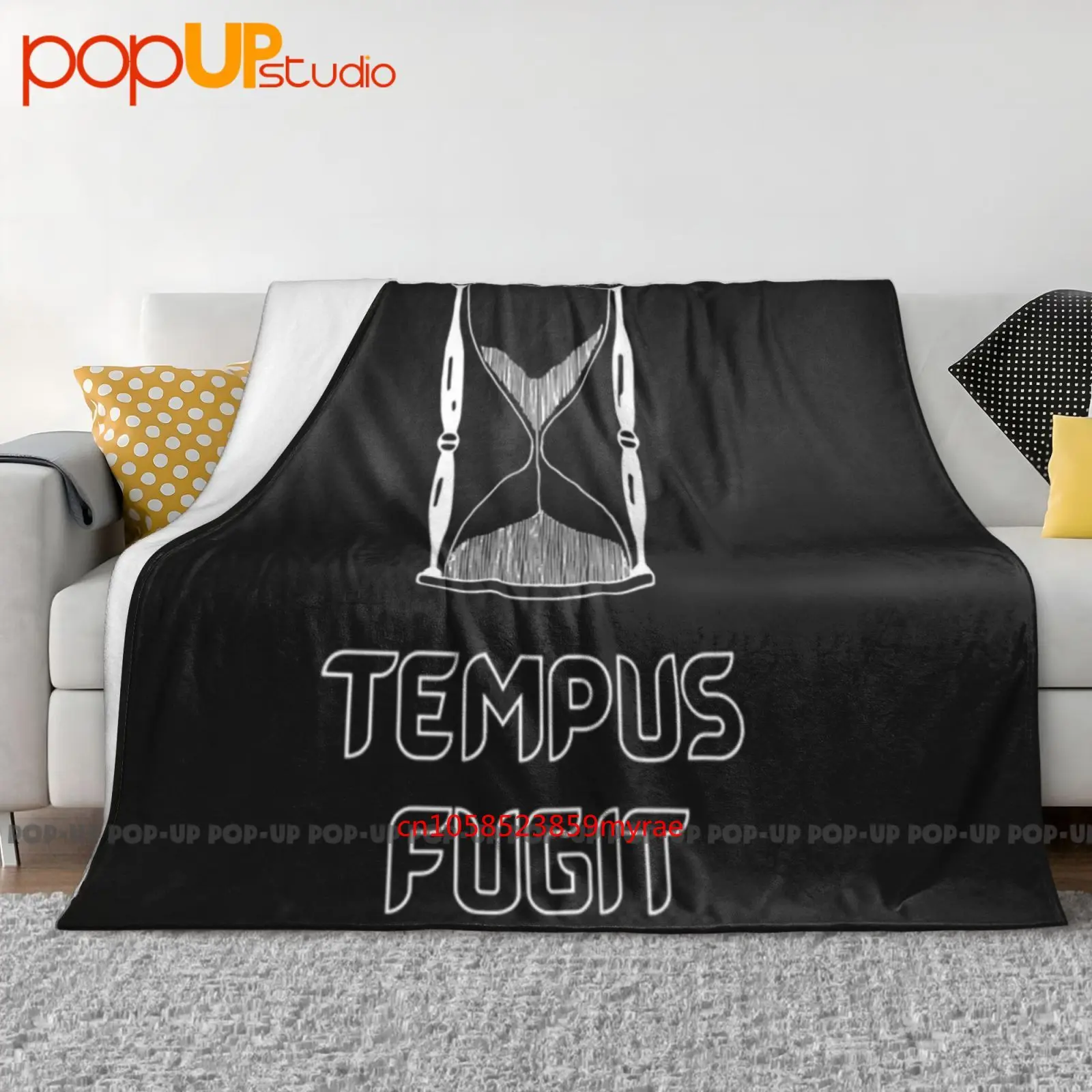 Tempus Fugit Latin Quote Time Flies Dead Language Roman Empire Philosophy Stoicism Ancient History Blanket Sofa Cover Bed