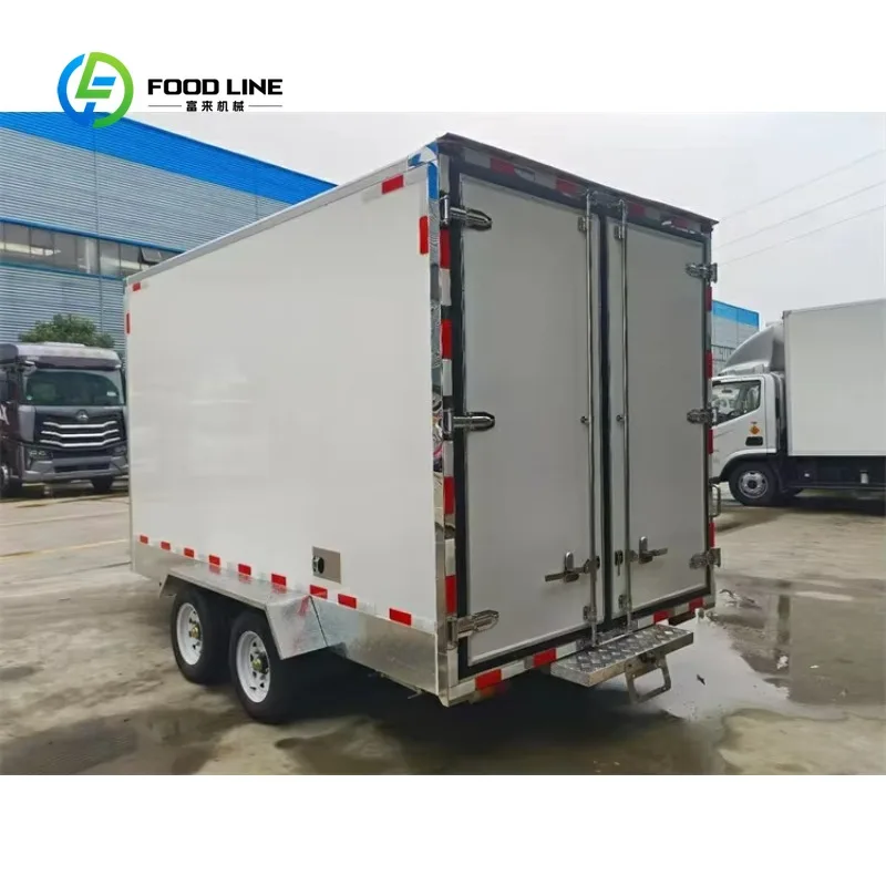 Custom Small Diesel Powered Refrigerated Semi Trailer, Manual Temperature Control Cold Chain Insulated Transport Container Box