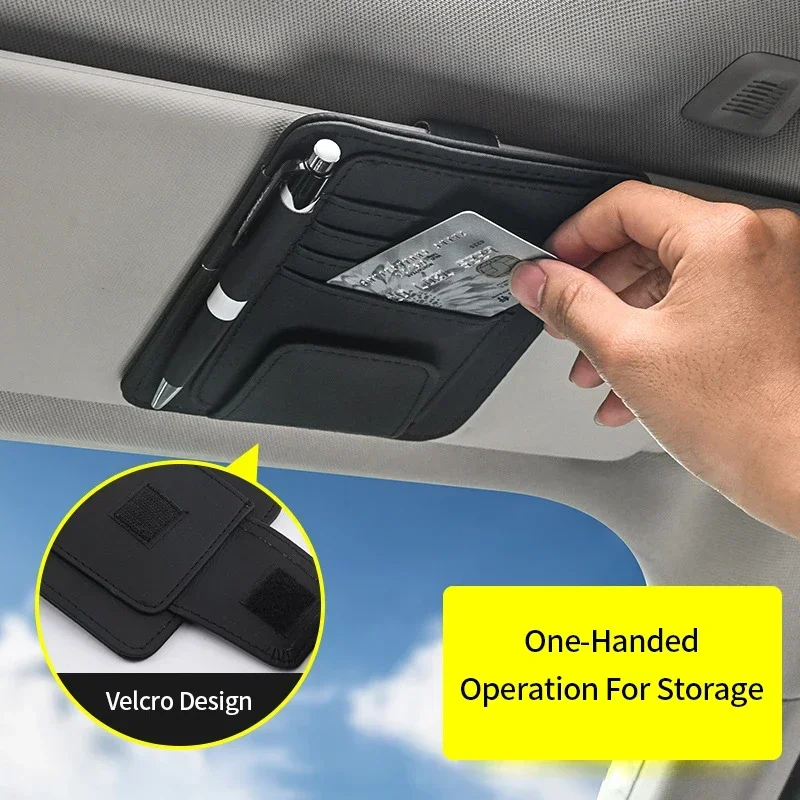 

Car Sun Visor Organizer Multi-Pocket Auto Interior Accessories Pocket Organizer Car Document Storage Pouch Pen Holder