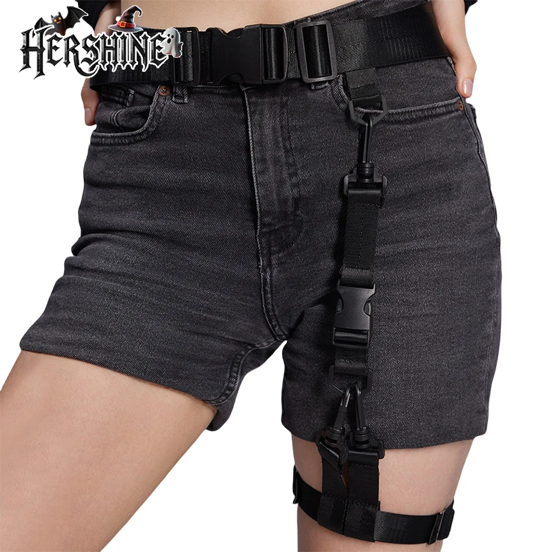 HERSHINE Women's Fashion Canvas Belt and Leggings Set, Y2K Punk, Gothic, Harajuku, Rock, and Hip Hop Accessories，spring，summer