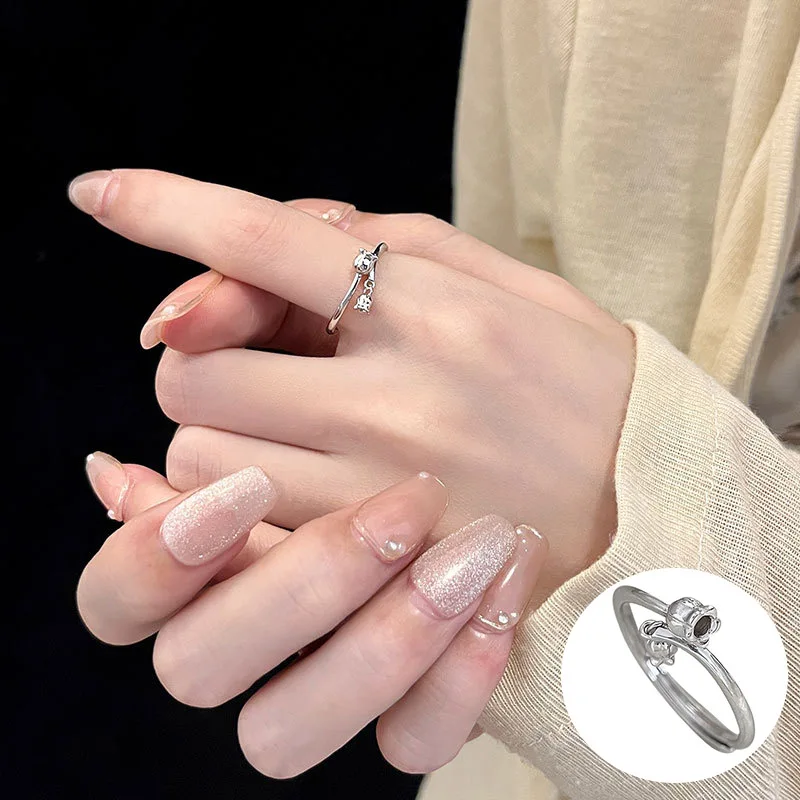 

100% 925 Sterling Silver Flower Open Ring for Women Girl Fashion Plant Lily Of The Valley Design Jewelry Party Gift Dropshipping