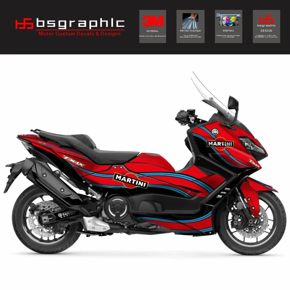 

Motorcycle Body Fairing Protective Sticker Decal Maxiscooter Tharon Graphic Kit Red for Yamaha Tmax T-max 560 2022-2024 2023