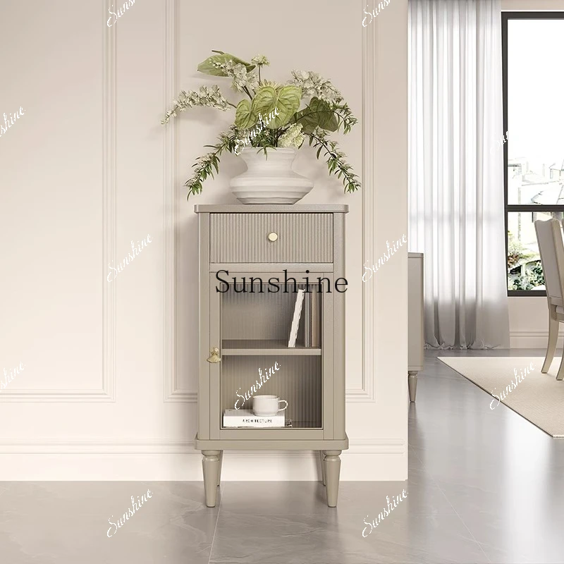 Modern light luxury solid wood decoration small household furniture flower frame bedside bedroom storage cabinetP