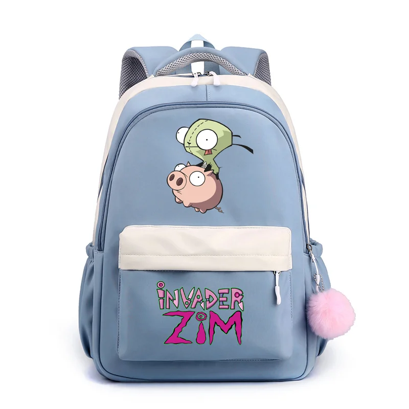 Zaino modello Invader Zim Cartoon Anime Zaino da scuola per adolescenti Zaino da cartone animato Zaini di grande capacità di alta qualità