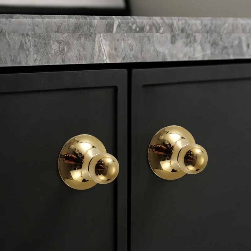 Mushroom-shaped Solid Brass Knobs for Furniture Children's Room Decoration Handles for Cabinets and Drawers Shoe Cabinets Pulls