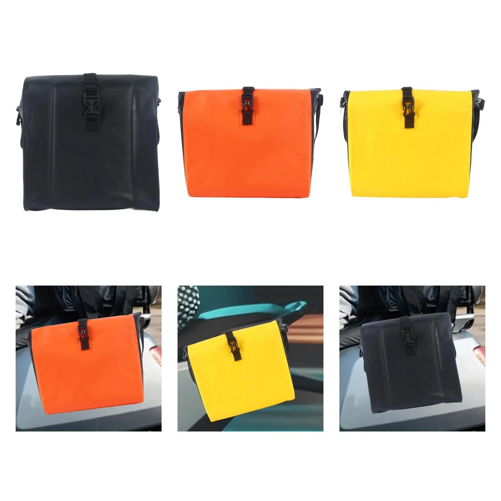 

Electric Bike Handlebar Bag Easy Installation Storage Pouch with Buckle Large Capacity 9L Universal Bicycle Front Hanging Pouch