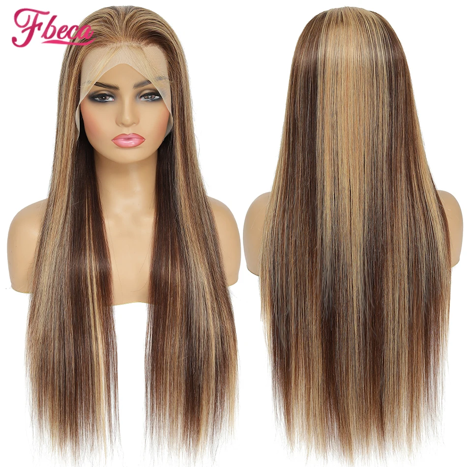 

P4/27 Highlight Ombre Human Hair Wig 13x6 Lace Frontal Wig Straight 13x4 HD Lace Frontal Wig Highlight Colored Wigs for Women
