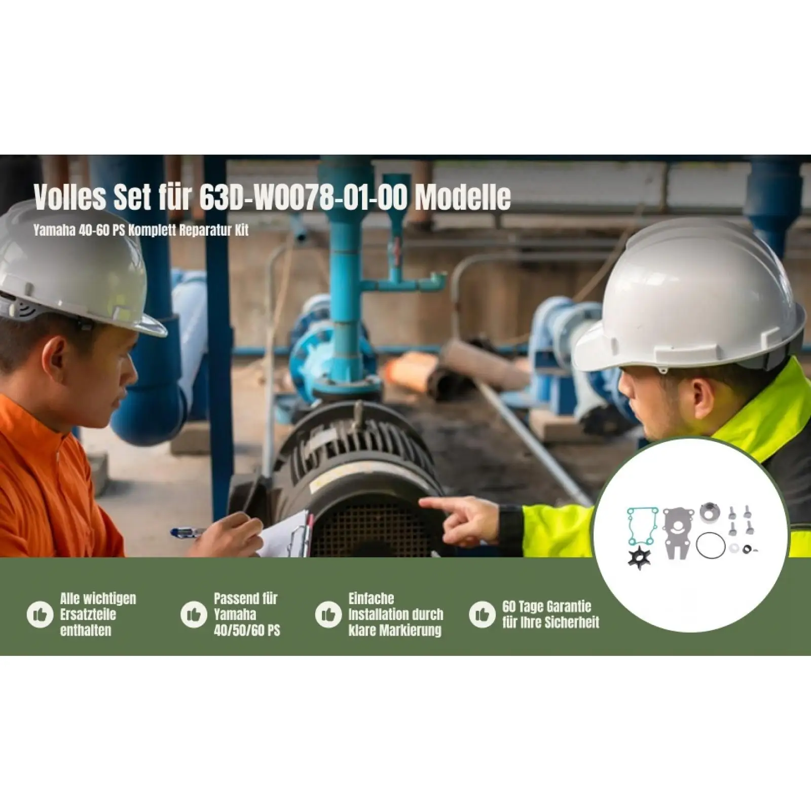 طقم تصليح مضخة المياه المكره استبدال 63D W0078 01 18 3434 ل #1