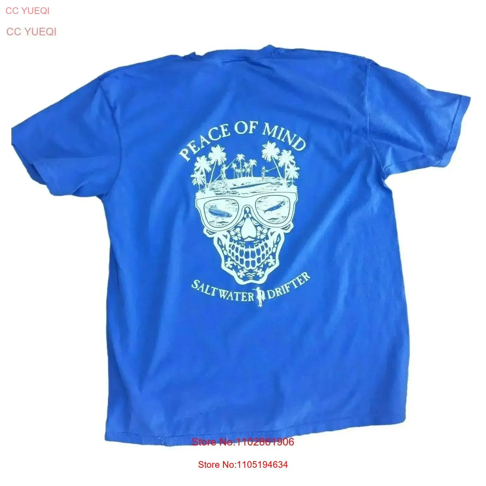 Caribbean Hobo peace Saltwater Drifter T shirt key west island fishing skull rum vintage Washed Comfortable Versatile