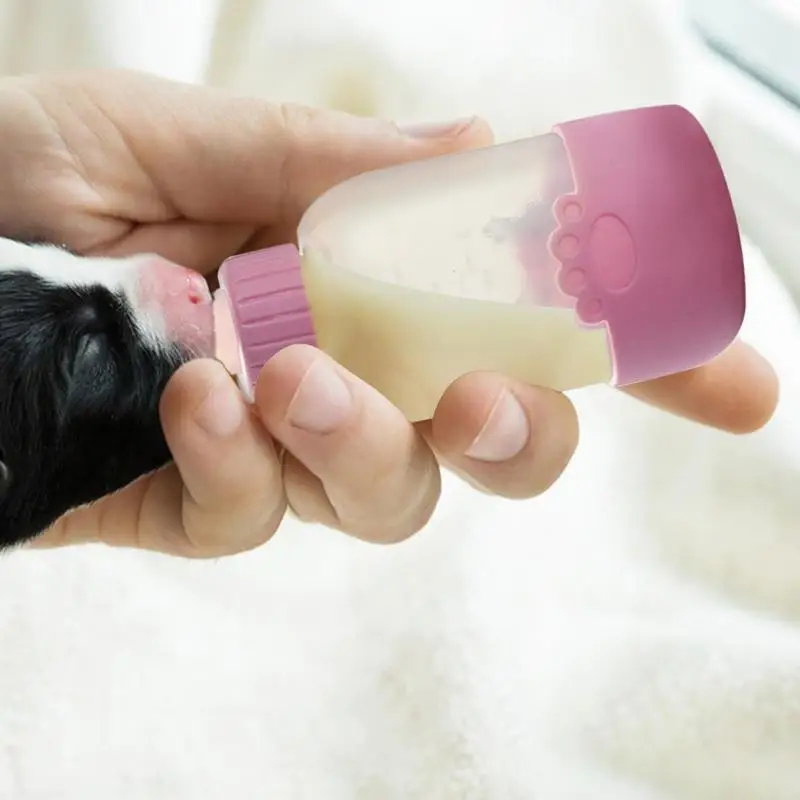 Pet Feeding Bottle 100ml Puppy Milk Feeder Kitten Bottle Feeder Soft Comfortable Food Grade Feeding Bottle With Teat And Brush