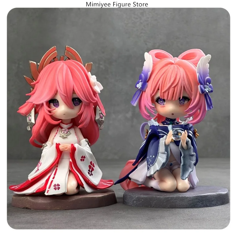 

13.5cm Yae Miko/Kokomi Sitting Pose Cute Version Anime Figure Model Statue Desktop Decoration