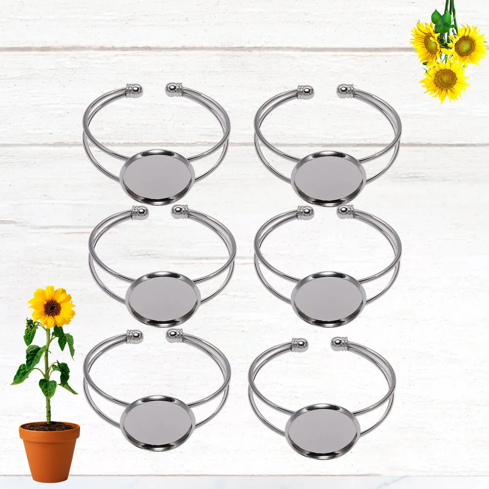 

Набор из 6 медных заготовок для браслетов, 20 мм, овальные и круглые, устойчивые к ржавчине, компоненты для изготовления украшений, для создания браслетов из смолы, фото-камеи, на заказ