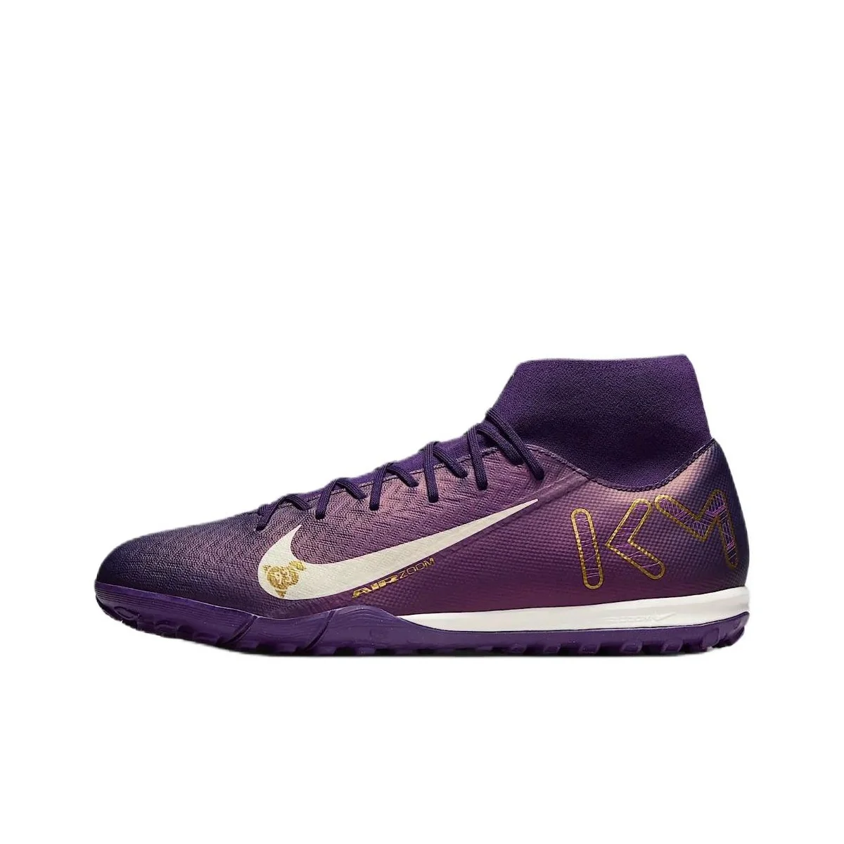 Nike Mercurial Superfly 10 TF Turf Artificial Turf Slip Resistant Abrasion Resistant Soccer Shoes Unisex Purple White FQ8333-500