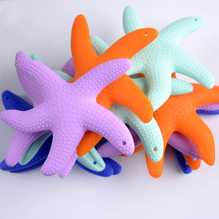 Silicone Teether for 3-12 Months Infants BPA Free Baby Teething Toys Starfish Silicone Kids Baby Chewing Tooth Training Toys 1pc