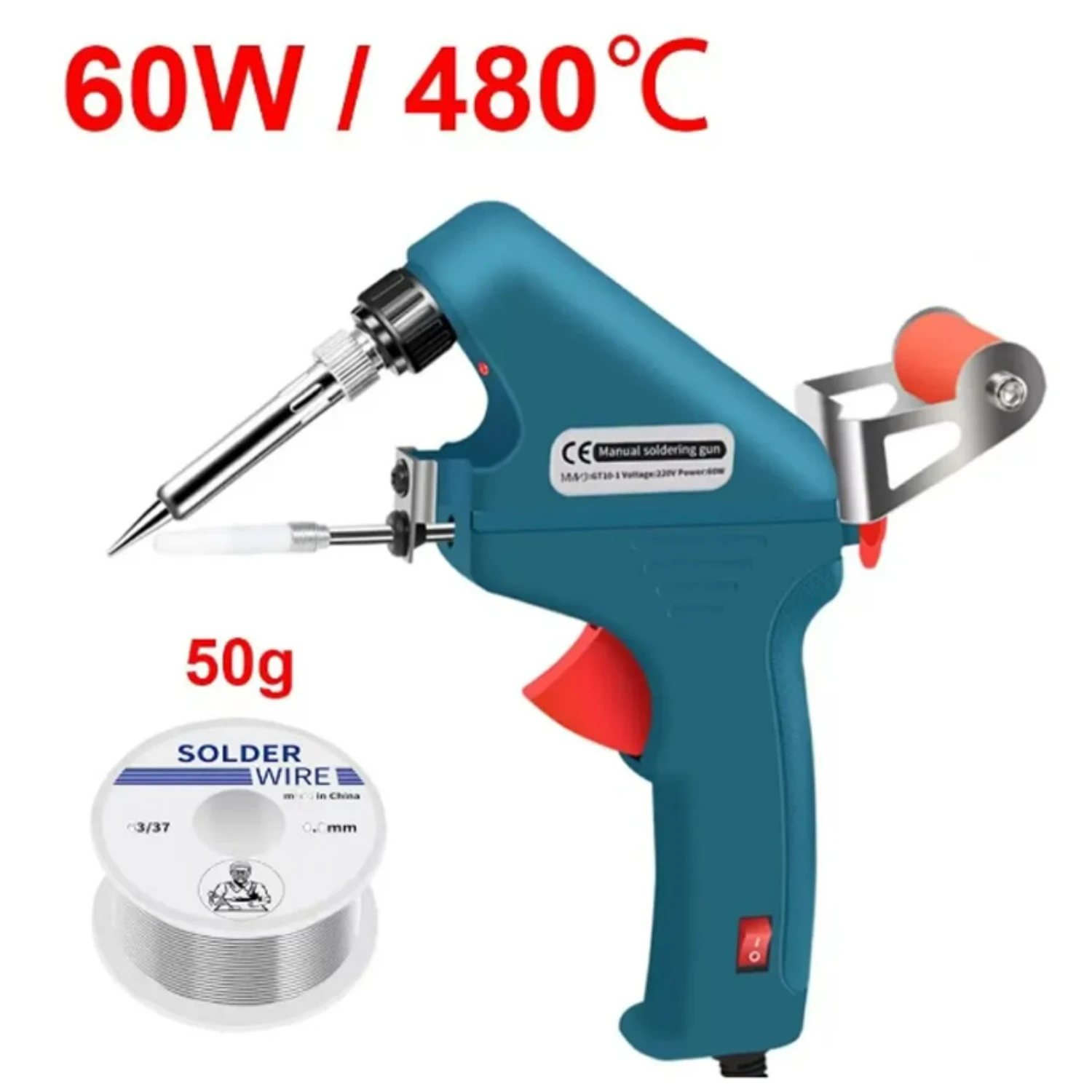 60W Wire Heated Eagle Beak Soldering Iron - High Quality Repair Tool for Household Use, Includes 50G Tin Dispensing