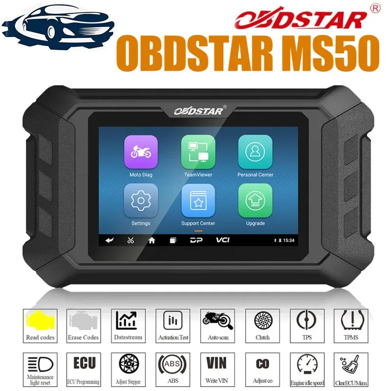 

OBDSTAR MS50 Motorcycle OBD2 Scanner Motorbike Diagnostic Key Programming and ECU Tools MS50 Online English Only PK MS80