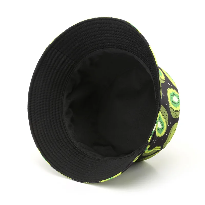 Stylish and Practical Basin Hat for  Activities with Sunscreen and Fruit Patterned Printing