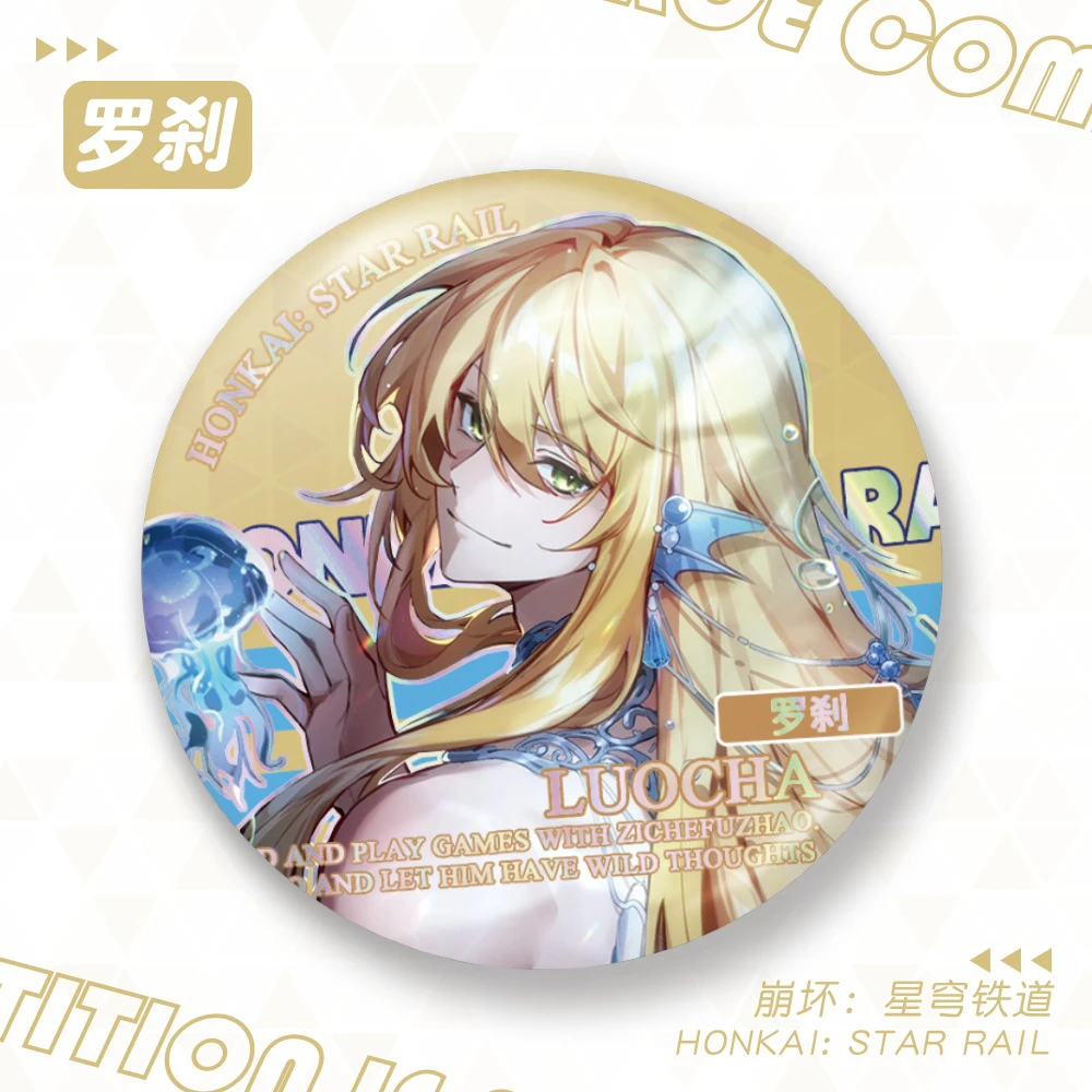 Jogo Honkai de 58 mm: Star Rail Domingo Dan Heng·Imbibitor Lunae Luocha Dr. Proporção cosplay traje crachá pino spte flandres broche prop