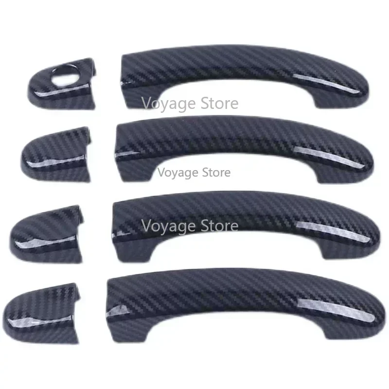 

Подходит для Volkswagen Kaidi T5 Touran 05-15 модифицированных дверных ручек из углеродного волокна, защитная крышка дверной ручки, украшение кузова