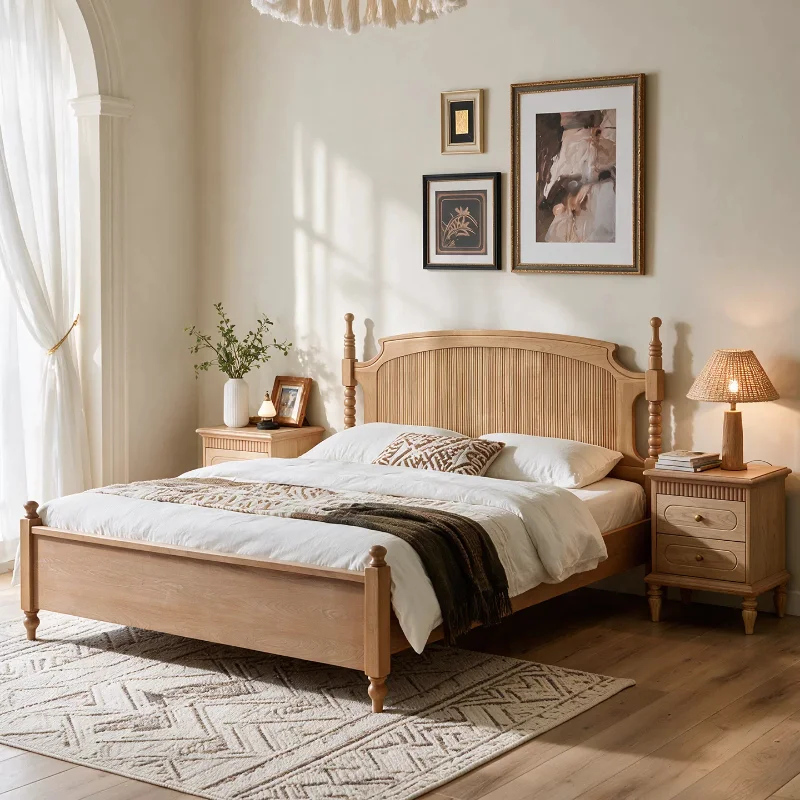1.5 meters secondary bed 1.8 meters simple double master bedroom household solid wood bed