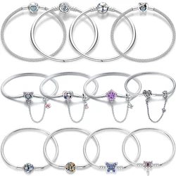 Real 925 Sterling Silver 17-20CM Butterfly Pet Ocean Starry Sky Original Bracelet Fit For Wedding Fine Jewelry DIY Making