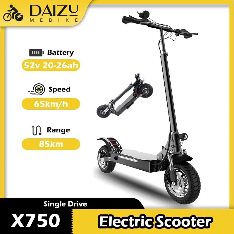 X750 Foldable Electric Scooter 52V Powerful Lithium Battery, 65KM/H Maximum Speed 85KM Maximum Distance, Single Drive E-Scooter