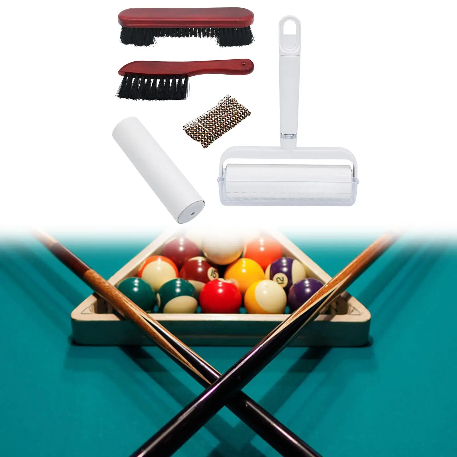 

Pool Table Brush Set with Sticky Roller Professional Versatile Cleaning Pool Table Accessories for Game Household Practice