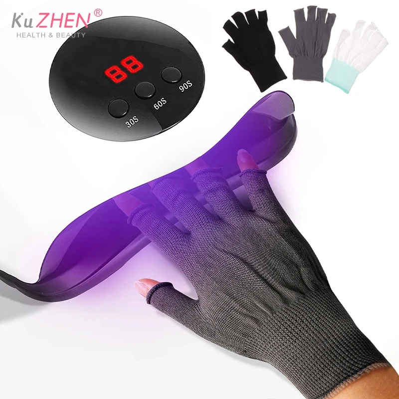 

1 Pair Manicure Lamp Gloves Uv Protection Glove Anti Uv Radiation Protection Gloves Protecter For Nail Art Gel Uv Led Lamp Tool