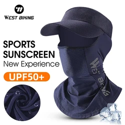 WEST BIKING Summer Cool Men Women Balaclava Exposed Hair Sun Protection Hat Bicycle Cycling Travel Cap Anti-UV Full Face Cover