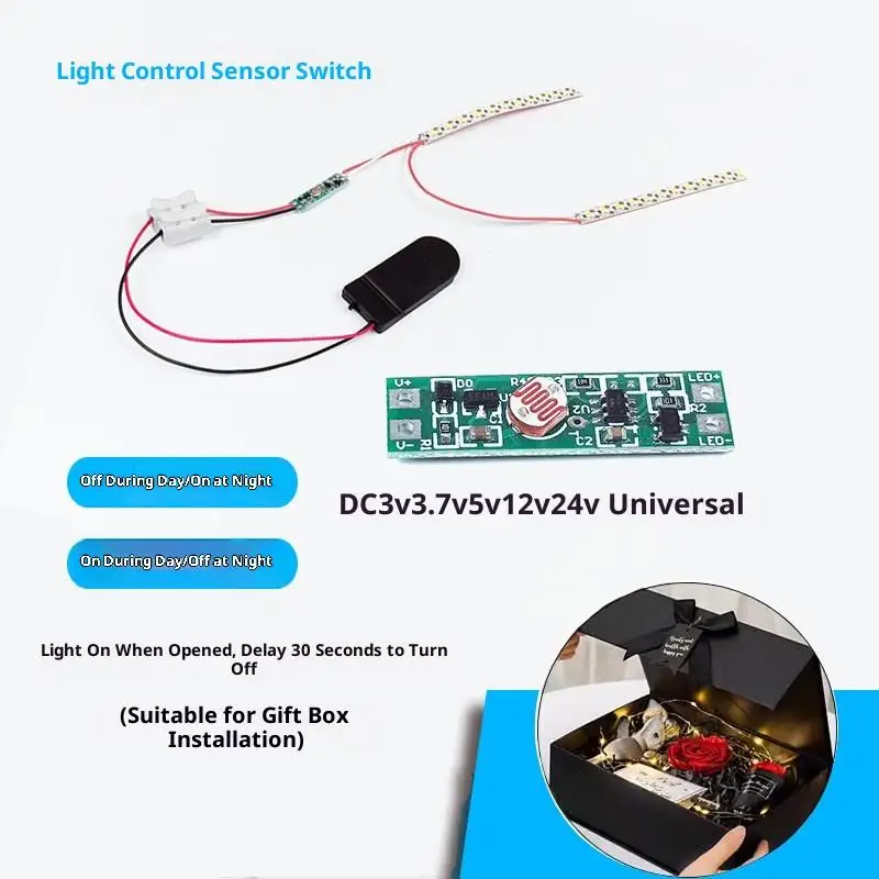 [1Pcs 8mm Mini Light Sensor Switch Smart Street Lights Switch Module DC 3V 3.7 V 5V 12V 24V]