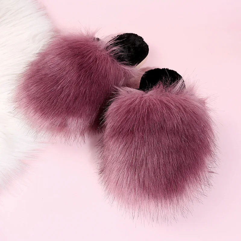 

New Winter Woolen Slippers for Women: Fashionable European and American Style, Warm and Simple Flip-top Slippers for Women