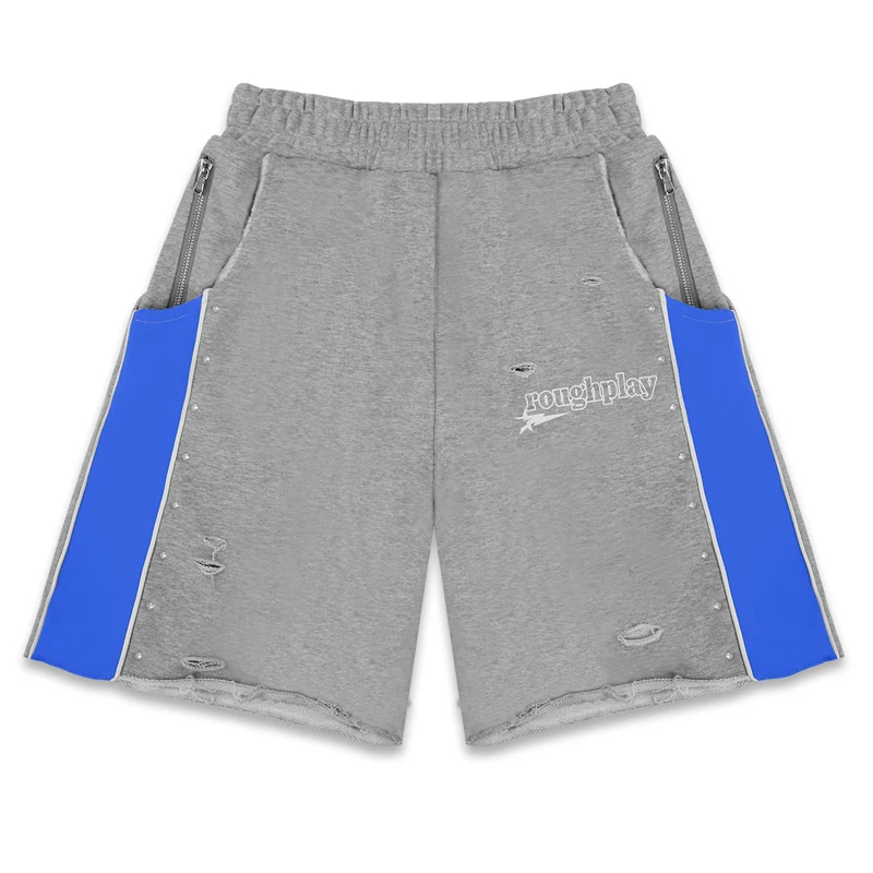 Retro Streetwear Patchwork Pattern Rhinestone Sports Shorts Summer Hip Hop New Rough Play Casual Shorts