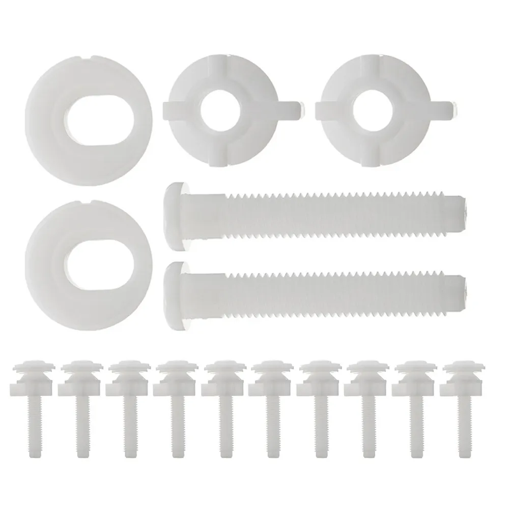 

Набор из 12 белых пластиковых винтов для унитаза с гайками и шайбами для надежной и стабильной установки, ремонт и модернизация сантехники