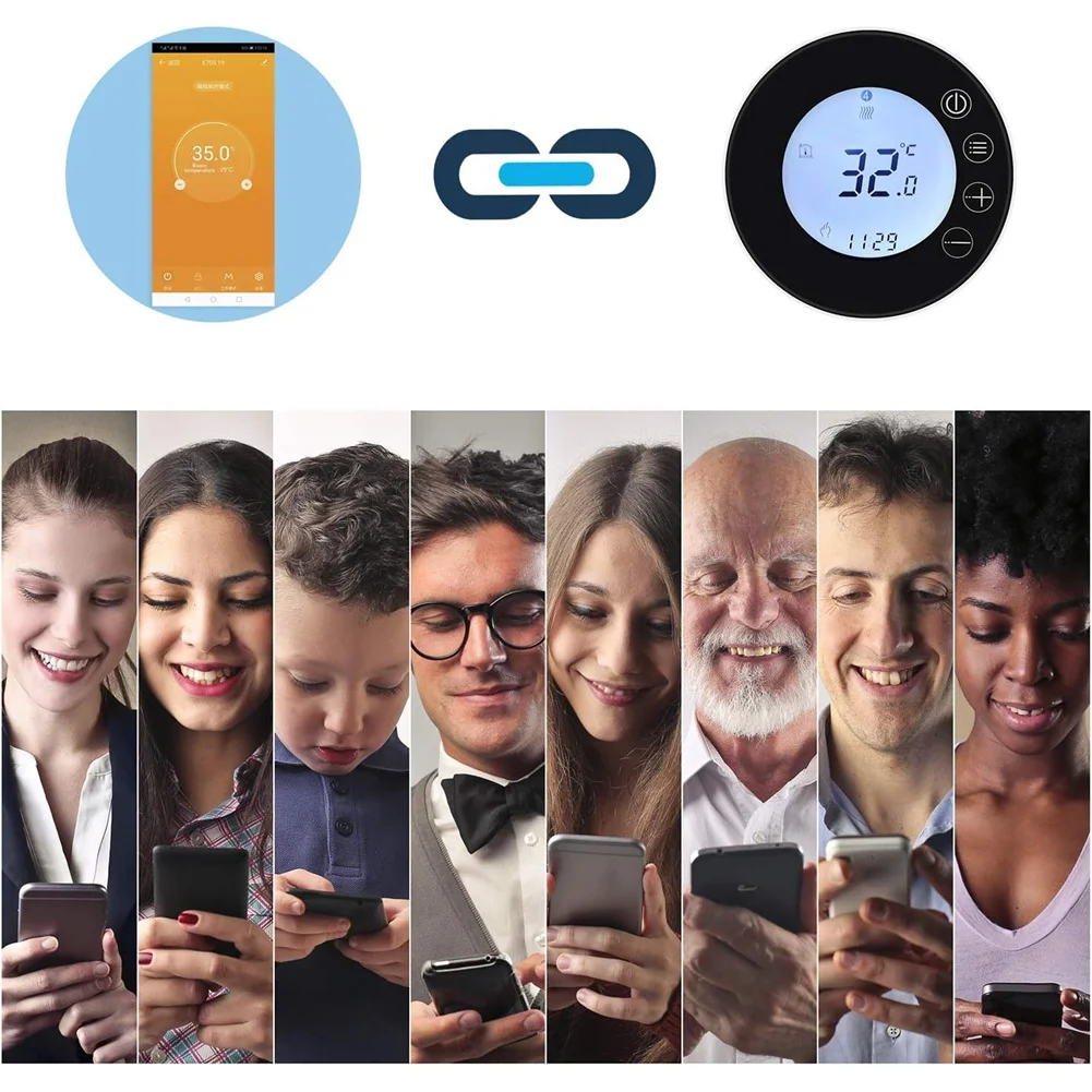 AA60-Wi-Fi Интеллектуальный термостат Smart Tuya Wi-Fi Контроллер температуры Приложение Управление температурой