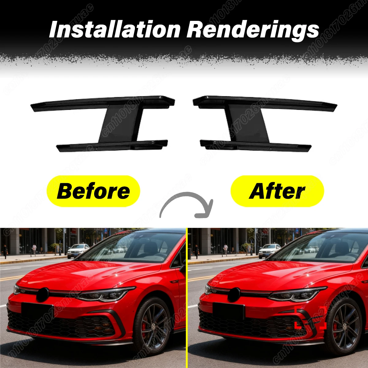 For Volkswagen Golf 8 8.5 MK8 Ⅷ GTI GTD GTE R-line 2019 2020 2021 2022 2023 2024 2025 Automobile Front Bumper Side Splitter Kit