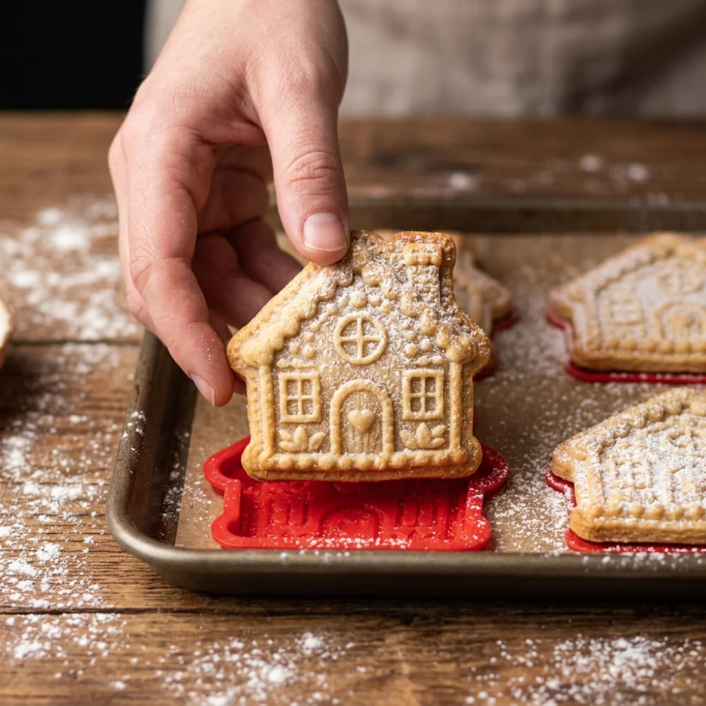 Snowman Sleigh Christmas Mini Pie Press Mold Food Grade Embossed Holiday Baking Pie Mold Quick Making Reindeer DIY Emboss Mold